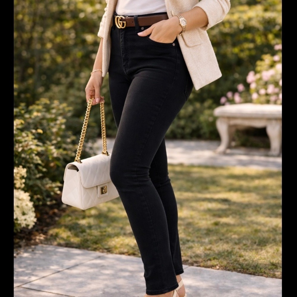 Madewell 9 High Rise Skinny Jeans Black Wash‎ causal Ankle Office Size 31